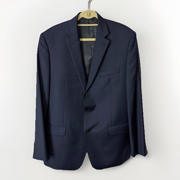 LRL Ralph Lauren Suit Sport Coat Mens 44L Navy Blue Two Button Preppy Classic - Picture 1 of 7